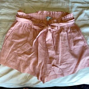 Pink shorts with belt